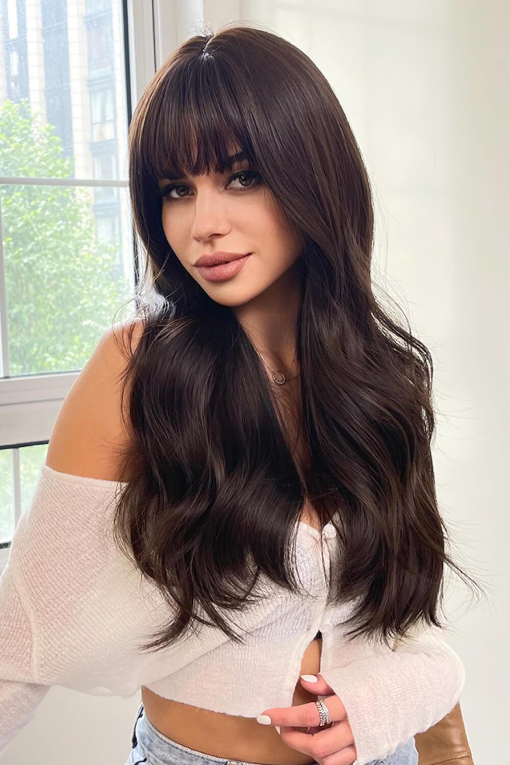 Full Machine Long Wave Synthetic Wigs 24'' - CADEAUME