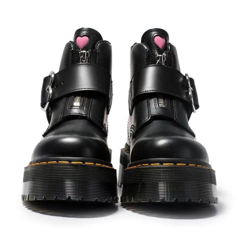 Martin Boots High-Top Student Thick-Soled Boots Fashion Casual Love Buckle - CADEAUME