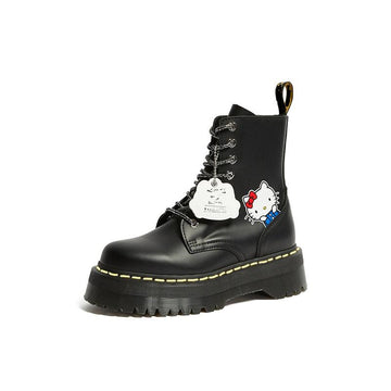 Women Martin boots Martens Jadon X Kitty Cat Genuine leather Thick soled Heightening boots Punk Motorcycle Boots  Cartoon