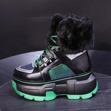 Women's Platform And Velvet Snow Boots